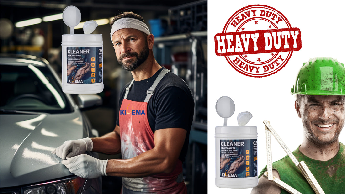 KIVEMA Industrie-Handwischtücher-Reiniger – Fett, Öl, Schmutz, Tinte, Farbentferner (160 Stück)