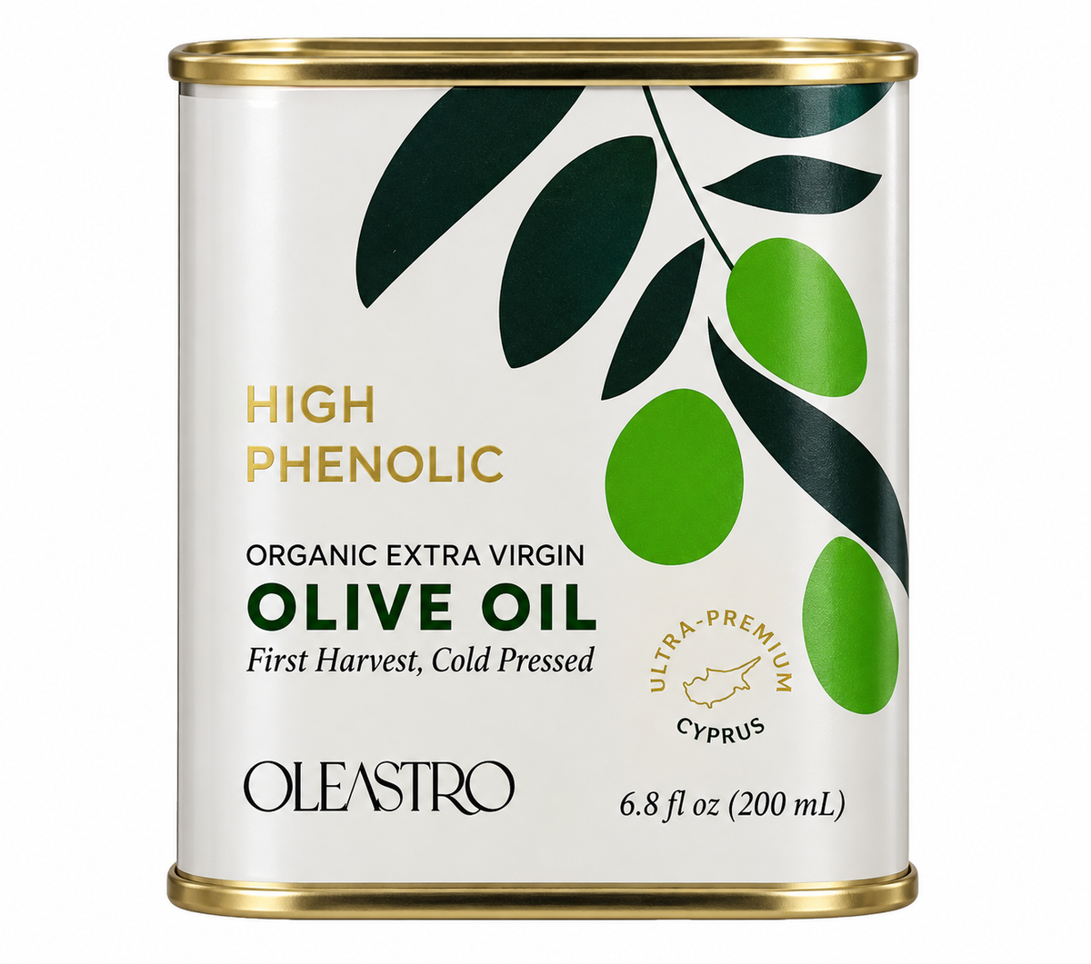OLEASTRO Ultra-Premium Organic Extra Virgin Olive Oil 200 mL metal tin